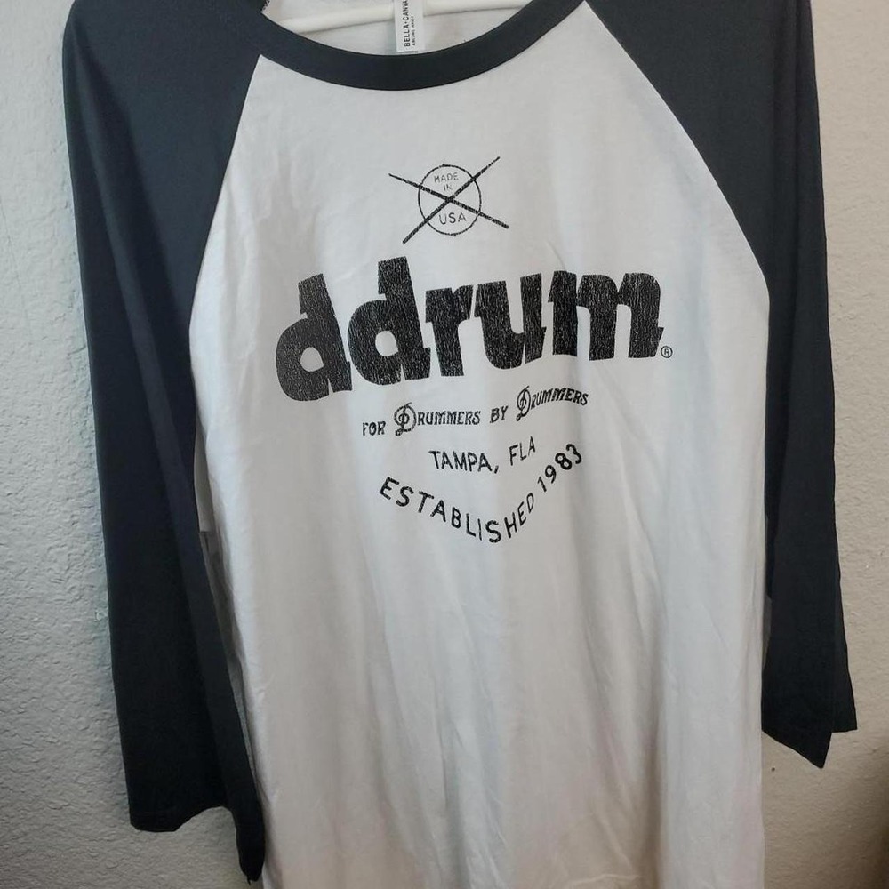 ddrum Established 1983 Raglan Baseball Shirt Black White